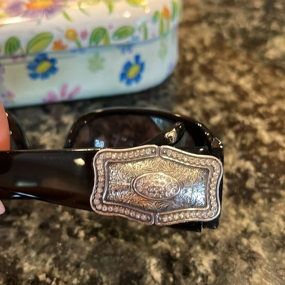 Vintage Brighton Sunglasses handmade Silver Brocade Sunglasses
